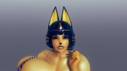 animal_crossing ankha anthro big_breasts breasts felid feline female furry randoxwando tagme