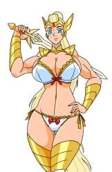 1girls 2020s 2023 absurd_res absurdly_long_hair adora armor bikini_armor blonde_female blonde_hair blue_eyes bow bra bracer breasts cameltoe cleavage female female_only hand_on_hip hourglass_figure huge_breasts human lace lace-trimmed_bra lace-trimmed_panties large_breasts light-skinned_female light_skin long_hair looking_at_viewer looking_down muscles muscular muscular_female panties pauldrons platinum_blonde_hair ponytail presenting red_bow red_ribbon ribbon she-ra she-ra_and_the_princesses_of_power simple_background smile solo solo_female sword thathornybastard thick_thighs thighhighs thin_waist tiara underwear underwear_only very_long_hair weapon white_background white_bra white_panties wide_hips