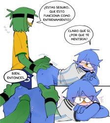 2boys ailewzol argentina_(countryhumans) ass big_penis brazil_(countryhumans) countryhumans gay gay_sex homosexual male male/male male_only spanish_text stickman text translated yaoi