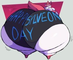 anthro atsuinekowo big_ass bubble_butt chubby colossal_ass dat_ass eeveelution gigantic_ass huge_ass hyper_ass looking_back meat_wall_(body_type) pokémon_(species) pokemon smile sylveon thick_thighs thunder_thighs velvet_(atsuinekowo) wide_hips