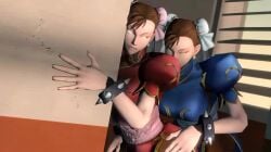 10s 2girls 3d 60fps against_wall alternate_color animated capcom chun-li female futanari marvel_vs._capcom marvel_vs._capcom_3 mp4 no_sound selfcest sex spiked_bracelet street_fighter tagme thick_thighs video