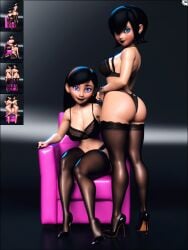 2girls 3d 3d_(artwork) athletic athletic_female big_ass big_breasts bottom_heavy breasts brown_hair bubble_ass bubble_butt busty cleavage crossover curvaceous curvy curvy_figure digital_media_(artwork) disney eyebrows eyelashes eyes female female_focus female_only fit fit_female hair hero heroine high_heels hips hotel_transylvania hourglass_figure huge_ass huge_breasts humanoid large_ass large_breasts legs light-skinned_female light_skin lips mature mature_female mavis_dracula pixar slim slim_waist smooth_skin superhero superheroine the_incredibles the_incredibles_2 thick thick_hips thick_legs thick_thighs thighs top_heavy upper_body urqqurqq vampire violet_parr voluptuous waist wide_hips