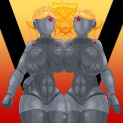 atomic_heart big_breasts breasts female female_only hi_res humanoid left_(atomic_heart) m-47 machine right_(atomic_heart) robot the_twins_(atomic_heart)