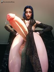 1futa 3d balls caitlyn_kiramman clothed clothing dripping_precum futa_only futanari huge_cock league_of_legends lingerie looking_at_viewer looking_down low-angle_view mostly_nude original penis salamandraninja solo solo_futa standing taker_pov