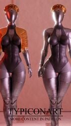 2girls 3d 3d_(artwork) atomic_heart big_ass big_breasts big_butt blender blender_(software) blender_cycles female_only left_(atomic_heart) right_(atomic_heart) robot robot_girl robot_humanoid standing the_twins_(atomic_heart) twins typiconart walking