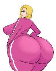 1girls alternate_version_available android_18 ass back_view big_ass big_breasts big_butt blonde_hair blonde_hair_female breasts bubble_ass bubble_butt dragon_ball dragon_ball_super fat_ass fat_butt female female_only fully_clothed huge_ass huge_butt jacket momiji_(artist) sketch solo thick_ass thick_thighs tournament_of_power track_jacket track_pants track_suit