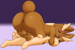 aarondrawsarts anthro anus ass balls furry gay lopunny male male_only penis pokémon_(species) pokemon pokemon_(species) solo_male