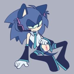 1cuntboy anthro copii_chaotix cosplay crossdressing cuntboy furry hatsune_miku intersex male pussy solo sonic_the_hedgehog vagina