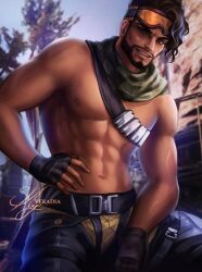 1boy abs apex_legends gay male_only mirage_(apex_legends) realistic solo veradia yaoi