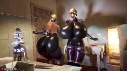 2girls 3d android animated ass ass_expansion atomic_heart big_ass big_breasts big_butt blonde_hair breast_expansion breasts butt butt_expansion curvylonix electricity enormous_breasts faceless_character faceless_female female female_only game gigantic_breasts grey_skin hi_res highres hips hourglass_expansion hourglass_figure huge_ass huge_breasts huge_butt hyper hyper_breasts large_ass large_breasts large_butt left_(atomic_heart) lighting lightning metallic metallic_body metallic_clothing mp4 music right_(atomic_heart) robot robot_girl self_upload sound sound_effects soviet_union tesla_coil the_twins_(atomic_heart) thick thick_ass thick_thighs thighs twins video voluptuous wide_hips