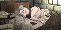 1boy 1girls asta_(black_clover) bed bedroom bedroom_sex black_clover female grabbing grabbing_ass kissing limn044 love male male/female noelle_silva nude nude_female nude_male twintails