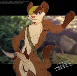 20th_century_fox 20th_century_studios anthro ball_tuft balls blue_eyes blue_sky_studios body_hair buck_(ice_age) chest_tuft disney erection eye_patch eye_patch_only eyewear foreskin genitals happy_trail hi_res humanoid_genitalia humanoid_penis ice_age_(film) ice_age_(series) ice_age_dawn_of_the_dinosaurs knife male mammal mostly_nude mustelid musteline penis pubes raccoondouglas solo true_musteline tuft weasel