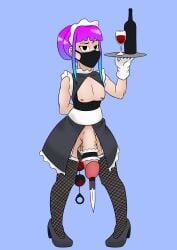 1boy assassin big_penis bodohcibai bomb crossdressing femboy feminine_male hidden_blade hung_trap knife maid_uniform male male_urethral_insertion mask original partially_clothed solo solo_male sounding tagme urethral_insertion veiny_penis weapon weaponized_penis wine