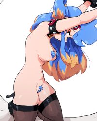 blue_hair blue_pubic_hair completely_nude original original_character pasties pubic_hair pussy_hair scott_malin stray_(scott_malin)