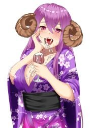 abi_boge absurd_res animal_humanoid asian_clothing big_breasts bodily_fluids bovid bovid_humanoid breasts caprine caprine_humanoid clothing container cum cum_in_a_cup cum_in_mouth cum_inside cup drinking_glass east_asian_clothing female genital_fluids glass glass_container glass_cup hair hi_res horn horned_humanoid humanoid japanese_clothing mammal mammal_humanoid mimi_kaneko_(magiaice) purple_eyes purple_hair sheep_humanoid short_stack solo wine_glass yukata