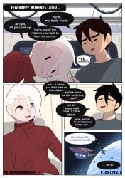 2boys after_sex black_hair comic comic_page dialogue end_page fully_clothed light-skinned_male light_skin male male_only oscar_(ra4s) page_5 ra4s rio_(ra4s) shirt sweatdrop sweater t-shirt tagme white_hair yaoi