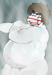 1boy belly body_hair chubby chubby_male countryhumans erection flagsafterdxxx gay hentai male male_only overweight overweight_male penis porn shower solo solo_male steam united_states_of_america_(countryhumans)