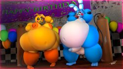 five_nights_at_freddy's inflation tagme toy_bonnie_(fnaf) toy_chica_(fnaf) vhite9