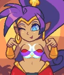 1girls 2d 2d_animation animated bouncing_breasts breast_expansion breasts cleavage female female_only huge_breasts no_sound pixel_animation pixel_art shantae shantae_(character) solo solo_female tagme video wayforward wide_hips wonster-chan