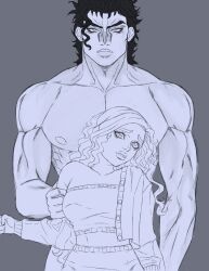 1boy 1boy1girl 1girls female jojo's_bizarre_adventure jotaro_kujo male muscular muscular_male original_character size_difference stardust_crusaders straight whimsyvixen