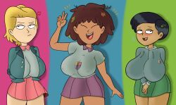 3girls amphibia amphibia_(series) angry anne_boonchuy big_breasts clothed drakewd large_breasts marcy_wu multiple_girls sasha_waybright