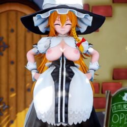 3d asawa breast_expansion breasts_outside marisa_kirisame mikumikudance mmd tagme touhou