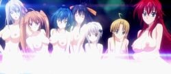 6+girls 7girls akeno_himejima asia_argento big_breasts black_hair blonde_hair blue_hair breasts demon_girl female female_only ginger hair_ornament hair_ribbon high_school_dxd koneko_toujou medium_breasts multiple_girls naked nude nude_female pale-skinned_female red_hair rias_gremory rossweisse screencap screenshot shidou_irina small_breasts stitched tnk_(company) top_pov white_hair xenovia_quarta