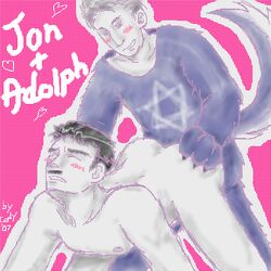 2boys adolf_hitler jon_stewart male nazi star_of_david tagme