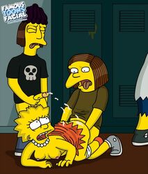 all_fours bent_over cum doggy_style dolph_starbeam famous-toons-facial female from_behind human jimbo_jones kearney_zzyzwicz lisa_simpson male straight tagme the_simpsons yellow_body