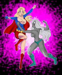 boots breasts clothing dc doomsday female female_only fighting genderswap_(mtf) grey_skin long_hair pale_skin rule_63 side_view supergirl tagme topless