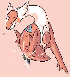 9_6 blush color cum female feral insertion latias male nude penis pixel_art pokemon pokemon_(species) sex side_view straight tagme