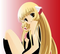 android blonde_hair brown_eyes chii chobits long_hair smile solo