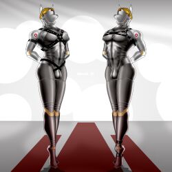 1:1 2023 absurd_res atomic_heart blonde_hair canid canine canis domestic_dog duo faceless_character futa_only hair hi_res humanoid hwolfhr machine male mammal metallic_body robot robot_humanoid russian sibling the_twins_(atomic_heart) twins