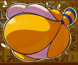 animal_crossing ankha belly_inflation big_breasts body_inflation breasts disco_chaos female inflation spherical_inflation sunken_head sunken_limbs