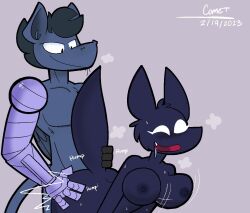 1boy1girl anthro apid_(zonoch_dood) ass big_ass big_breasts blush bouncing_breasts breasts comet_'s_brothel curvy cyborg doggy_style drooling duo from_behind horse penetration sex slapping_butt smack smacking_ass tail_up wolf_girl