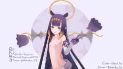 1girls accurate_art_style discord_tag edit edited fan_mascot_(vtuber) female hololive hololive_english hololive_myth light-skinned_female naked ninomae_ina'nis nipples nude nude_edit nude_filter pointy_ears purple_eyes regisvine2078 small_breasts solo tako_(ninomae_ina'nis) twitter_username v_sign virtual_youtuber