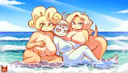 beach coco_bandicoot completely_nude crash_(series) freckles furry furry_tail goth_girl huge_breasts huge_butt nina_cortex nipples nude_female tawna_bandicoot tophatmahoney