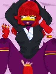 1boy 1girls clothed_female_nude_male clothing countryhumans countryhumans_girl francisco_franco francoist_spain_(countryhumans) penetration red_hair spanish spanish_republic_(countryhumans) spanish_state_(countryhumans) tears vaginal_penetration