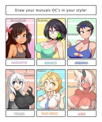 aniri_(sheppynano) big_breasts breast_chart breasts chimera_(mrresistance101) cleavage danchan dtiys earlette_(icemega5_n3) female female_focus female_only huge_breasts kuraita_(the_kuraita) lucyfercomic original original_character original_characters six_fanarts_challenge tagme text yulina_(mralee)