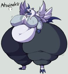 3_toes absol ass_bigger_than_body atsuinekowo belly_out belly_overhang big_ass big_breasts breasts breasts_bigger_than_head clothed front_view full_body furry hyper_ass mega_absol nipples_visible_through_clothing overweight_female pokémon_(species) pokemon pokemon_(species) standing thick_thighs wide_hips