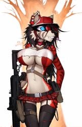 1girls anthro breasts gun mcard tagme