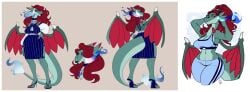 2d anthro charizard cleavage cleavage_cutout dragon dragon_girl female female_focus female_only heels high_heels horns large_breasts mega_charizard_x mega_evolution nintendo pokémon_(species) pokemon pokemon_(species) rancidious red_hair shiny_charizard shiny_pokemon tail thick_thighs wings