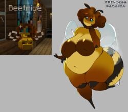 bee bee_(minecraft) bee_girl big_breasts breasts chubby chubby_female fat fat_ass female minecraft princesssamoyed tagme