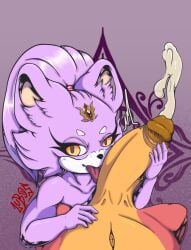 amy_rose big_penis blaze_the_cat bodily_fluids cum domestic_cat duo ejaculation felid feline felis female futanari gem genital_fluids genitals hi_res humanoid licking looking_at_viewer lubos mammal oral penile penis penis_lick rubbing_penis sega sex sonic_(series) sonic_the_hedgehog_(series) tongue tongue_out