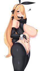 1girls 2022 2d alternate_breast_size bouhatei_(t-back) bunny_ears bunny_girl bunnysuit curvaceous curvy_body curvy_female curvy_figure cynthia_(pokemon) hi_res long_hair looking_at_viewer milf nintendo pasties pokemon pokemon_bw pokemon_dppt reverse_bunnysuit seductive_look yellow_hair