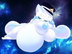 1girls asleep big_belly big_nipples blush bodily_fluids breast_press breast_squish cookie_run cum_inflation cumflated_belly cumflation female highres huge_ass huge_breasts humanoid hyper hyper_breasts hyper_inflation inflation milkyway_cookie opqhlak puffy_pussy ready_to_pop shortstack sleeping sweat textless thick_thighs uncensored wide_hips