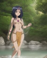 anime anime_style india indian indian_female light-skinned_female light_skin nude outdoors pond river solo