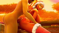 1futa 1girls 3d anal anal_sex animated beatrix_(smutworks) big_ass blizzard_entertainment blonde_hair blood_elf breasts christmas futa_on_female futanari green_eyes horde_symbol horde_tattoo huge_breasts human human_(world_of_warcraft) interspecies kissy_(warcraft) light-skinned_female light-skinned_futanari light_skin moaning original_character penis red_hair santa_hat sex smutworks sound splits stockings tattoo video warcraft winter_veil world_of_warcraft