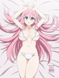 big_breasts bikini bocchi_the_rock! covered_nipples gotou_hitori kdtwifi pink_hair tagme untied_bikini