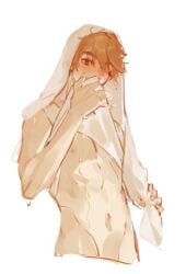 1boy abs blush hoyoverse luke_pearce_(tears_of_themis) male mei70745125 mihoyo solo tears_of_themis topless towel wet